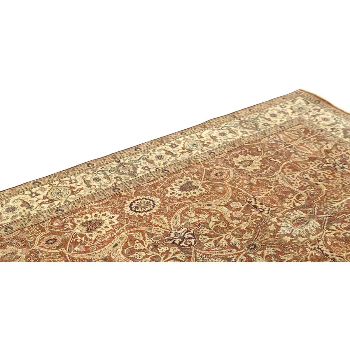 Traditioneller handgewebter luxuriöser Hadji-Jalili-Tabriz in Rost/Beige (Handgeknüpft) im Angebot