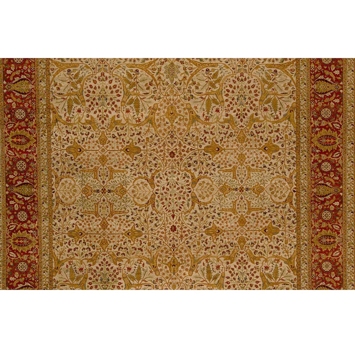 Hand-Knotted Traditional Handwoven Luxury Hadji Jalili Tabriz Rust / Beige For Sale