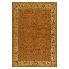 Traditional Handwoven Luxury Hadji Jalili Tabriz Rust / Beige