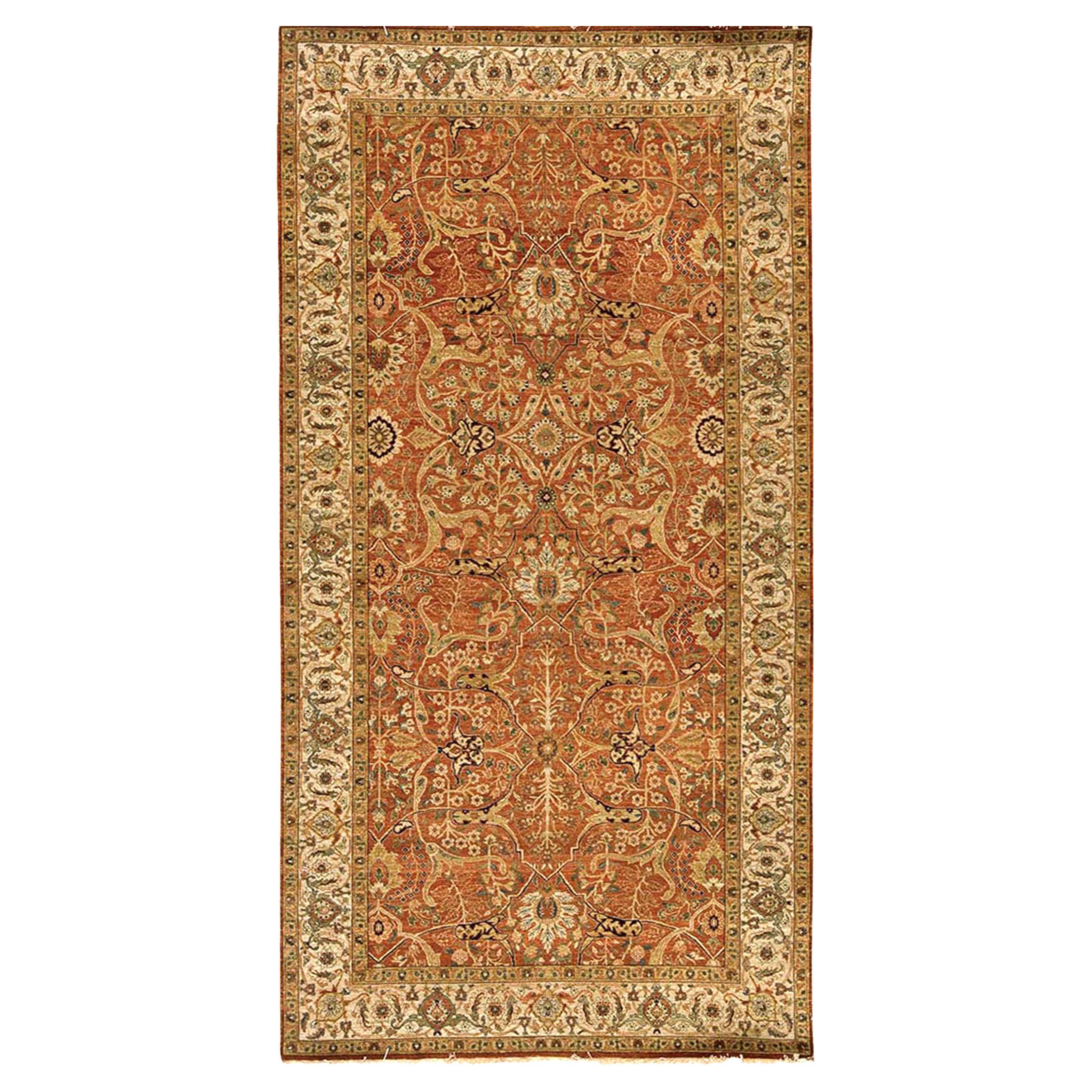 Tradizionale tessuto a mano di lusso Hadji Jalili Tabriz Ruggine / Beige