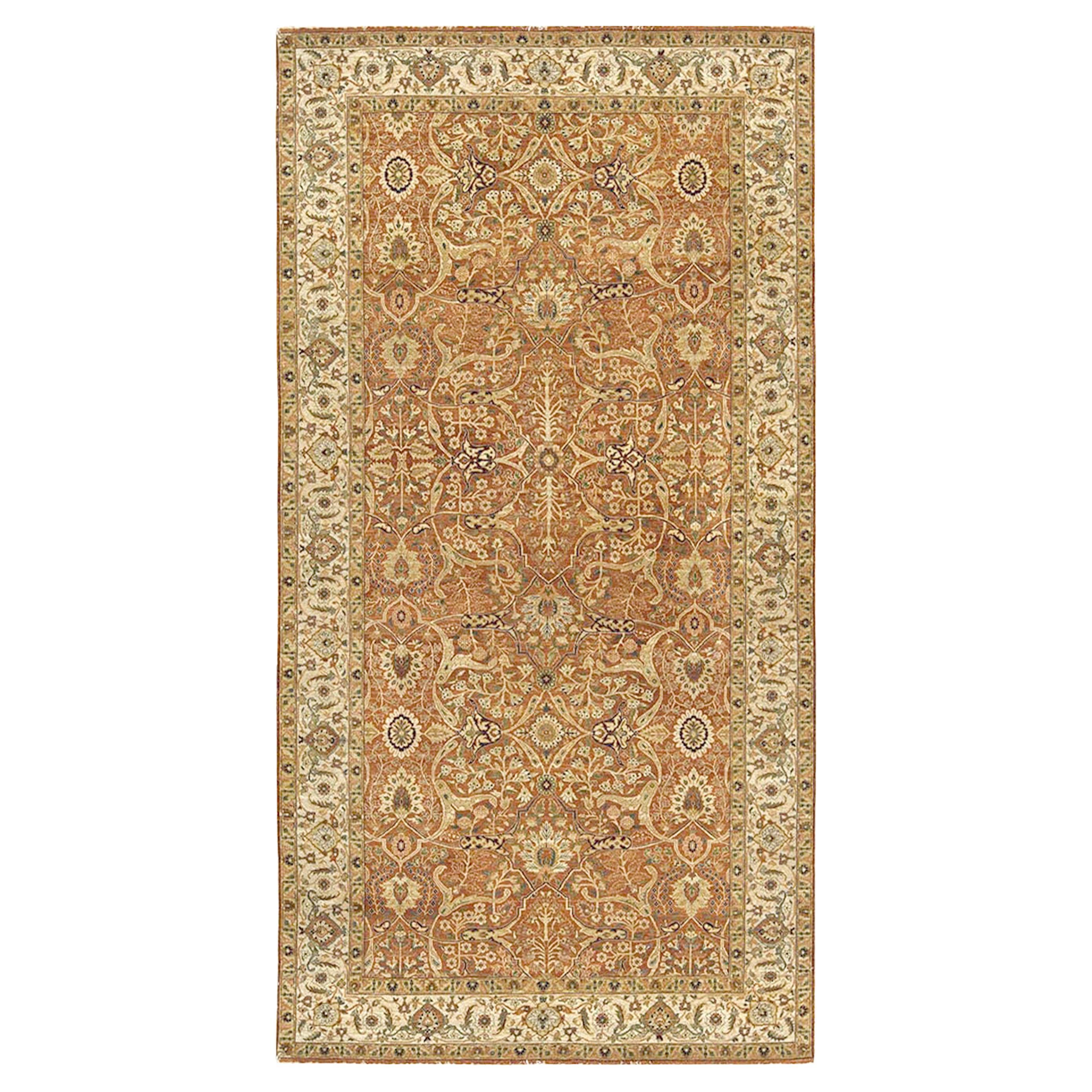 Tradizionale tessuto a mano di lusso Hadji Jalili Tabriz Ruggine / Beige