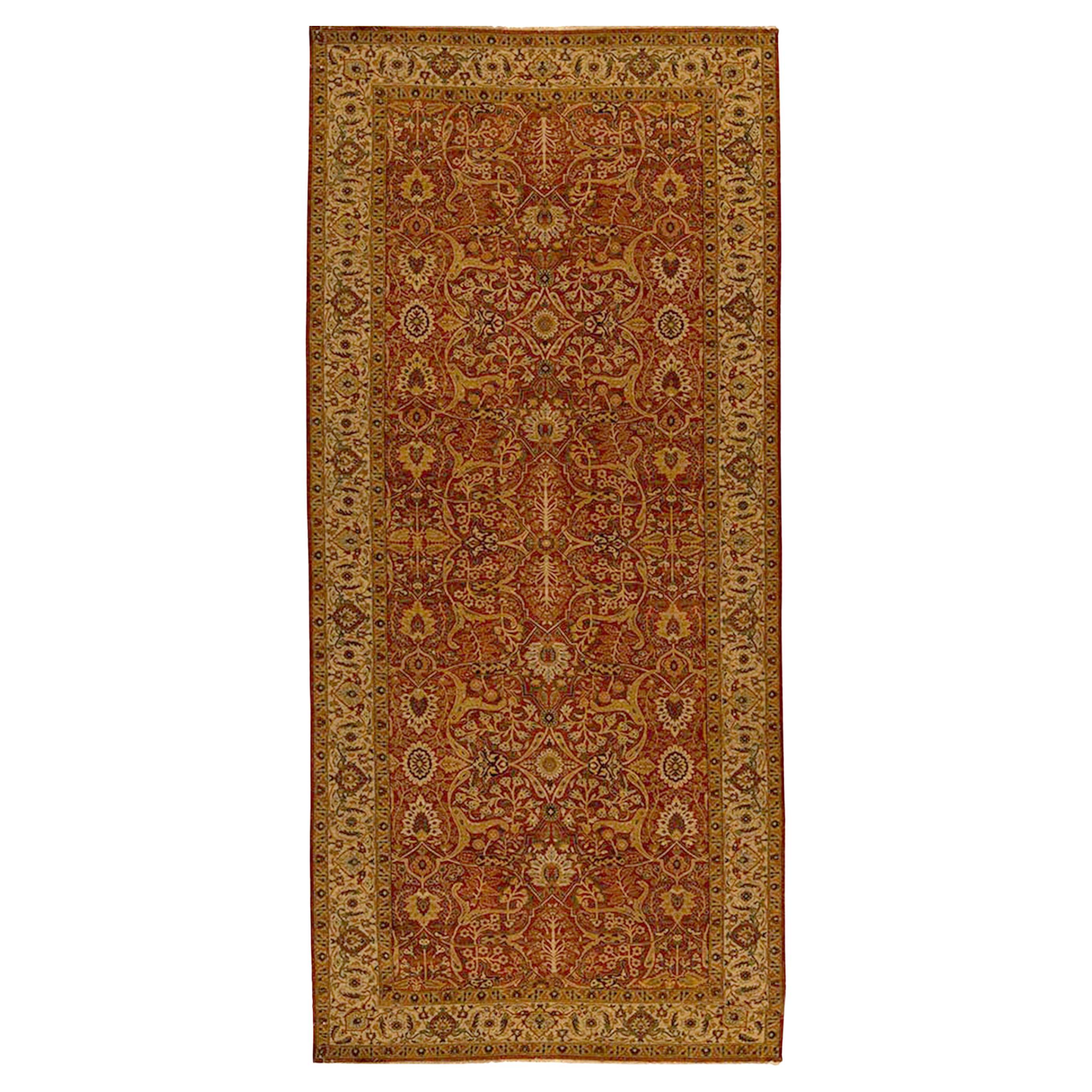 Traditional Handwoven Luxury Hadji Jalili Tabriz Rust / Beige For Sale