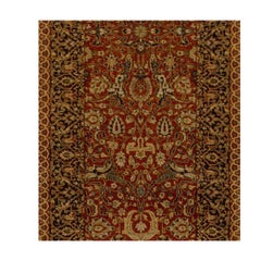 Traditional Handwoven Luxury Hadji Jalili Tabriz Rust / Blue Runner