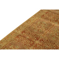Hadji Jalili Tabriz luxueux tissé à la main traditionnelle rouille/vert