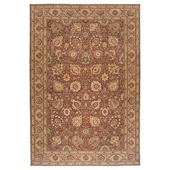 Traditional Handwoven Luxury Hadji Jalili Tabriz Wine / Beige