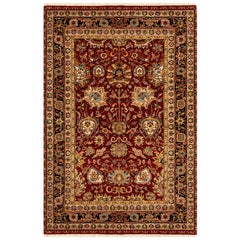Traditional Handwoven Luxury Wool Red / Black Area Rug 4'2"x6'3"