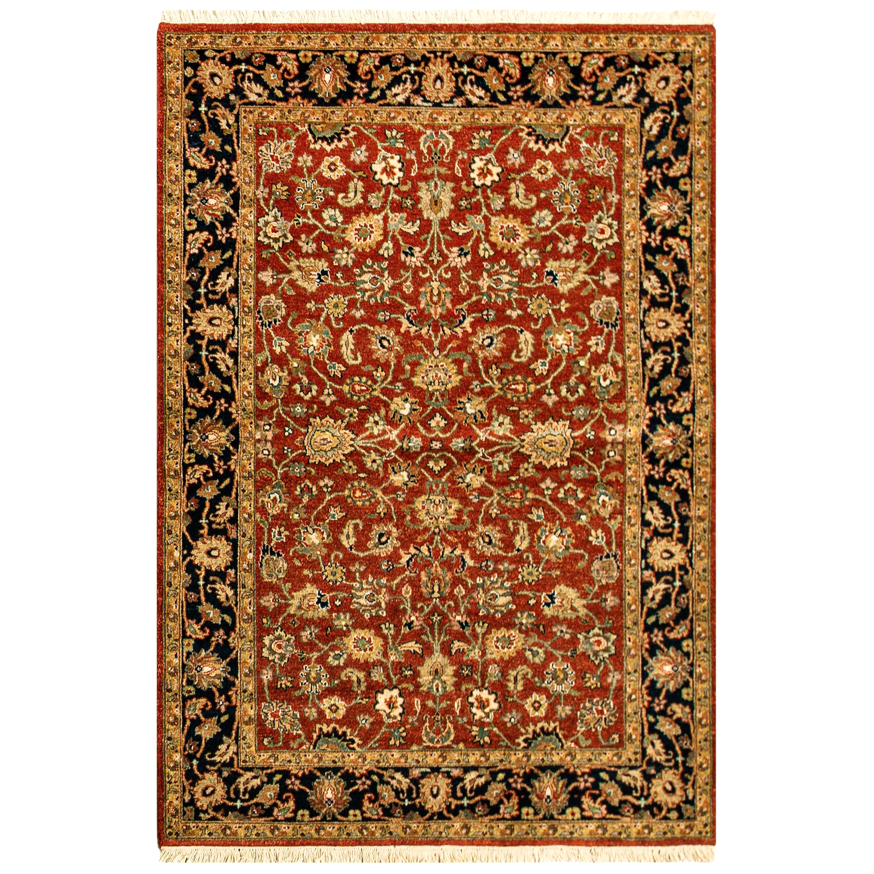 Alfombra tradicional tejida a mano en lana de lujo Rojo / Negro en venta