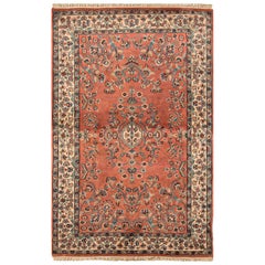 Tappeto tradizionale di lusso in lana intrecciata a mano Rosa/Avorio 3'11 "x6'3"