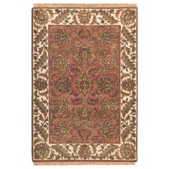 Traditional Handwoven Luxury Wool Rust / Ivory Area Rug