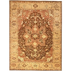 Traditional Handwoven Persian Heriz Style Indo Rug