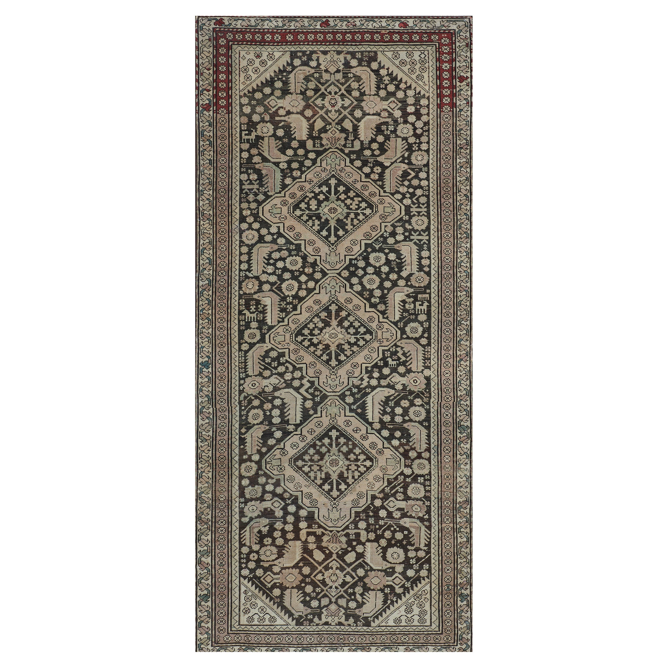 Tapis de couloir traditionnel persan en Karabagh tissé à la main