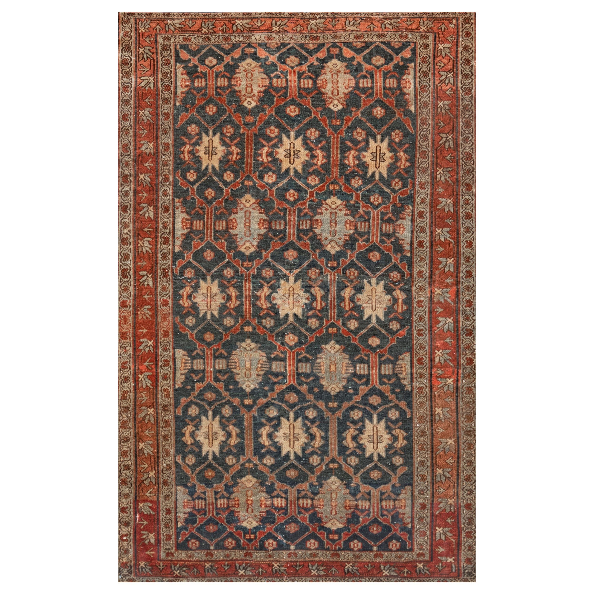 Tapis traditionnel persan Malayer tissé à la main