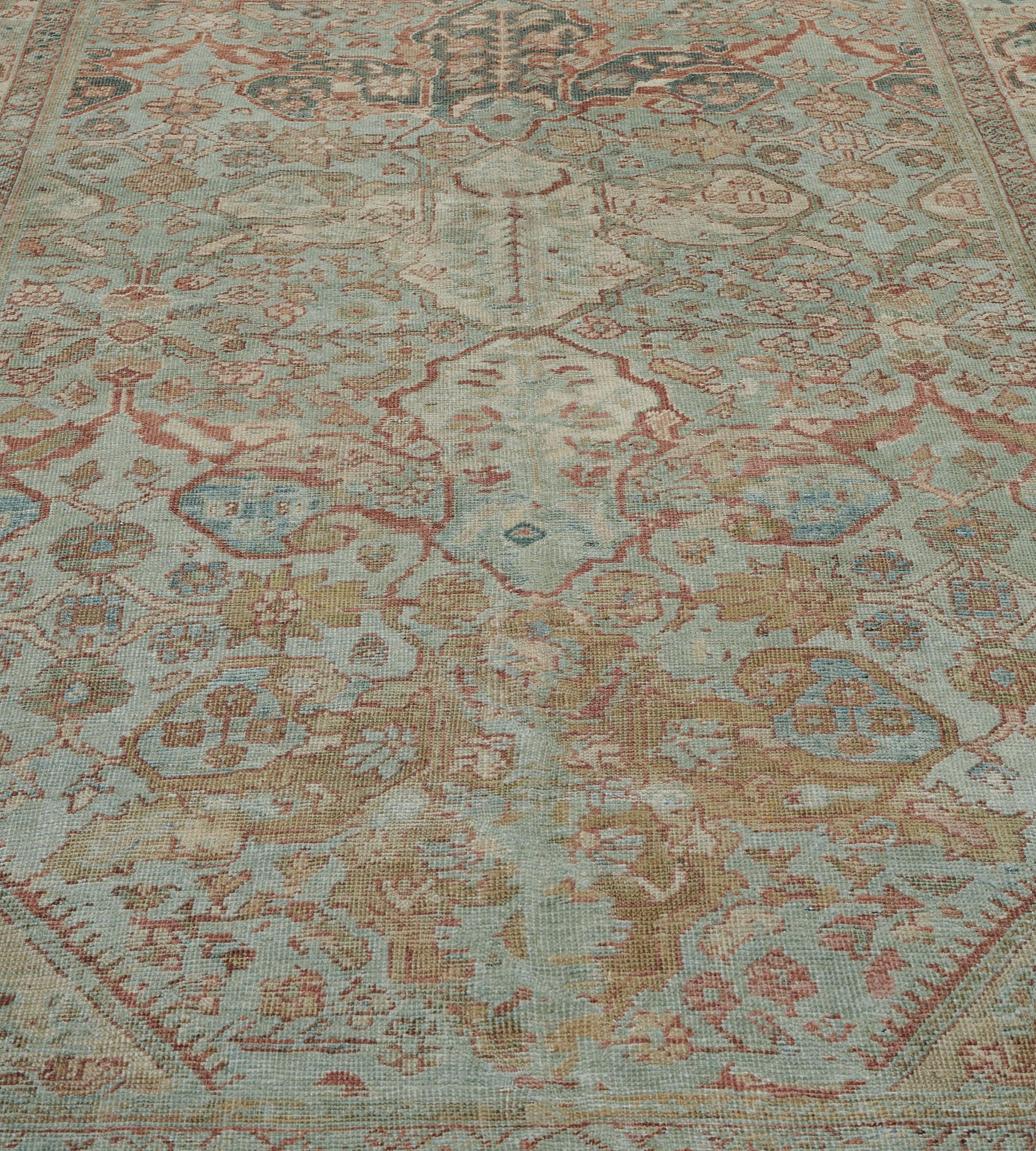 Hand-Knotted Traditional Handwoven Persian Sultanabad Wool Rug For Sale