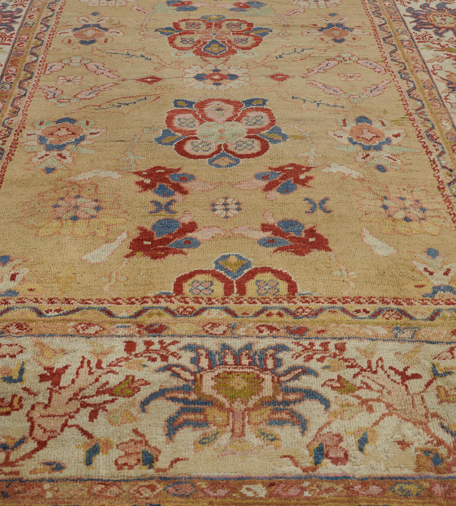 Hand-Knotted Traditional Handwoven Persian Ziegler Sultanabad Rug For Sale