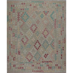 Vintage Traditional Handwoven Turkish Kilim Rug