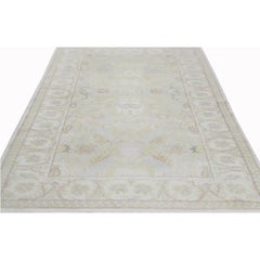 Traditional Handwoven Turkish Oushak Style Rug, Antique Recreation