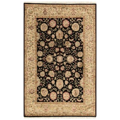 Traditional Handwoven Wool and Silk Area Rug 3'10 x 5'11