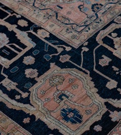Traditional Handwoven Wool Persian Kashan Mohtasham Rug