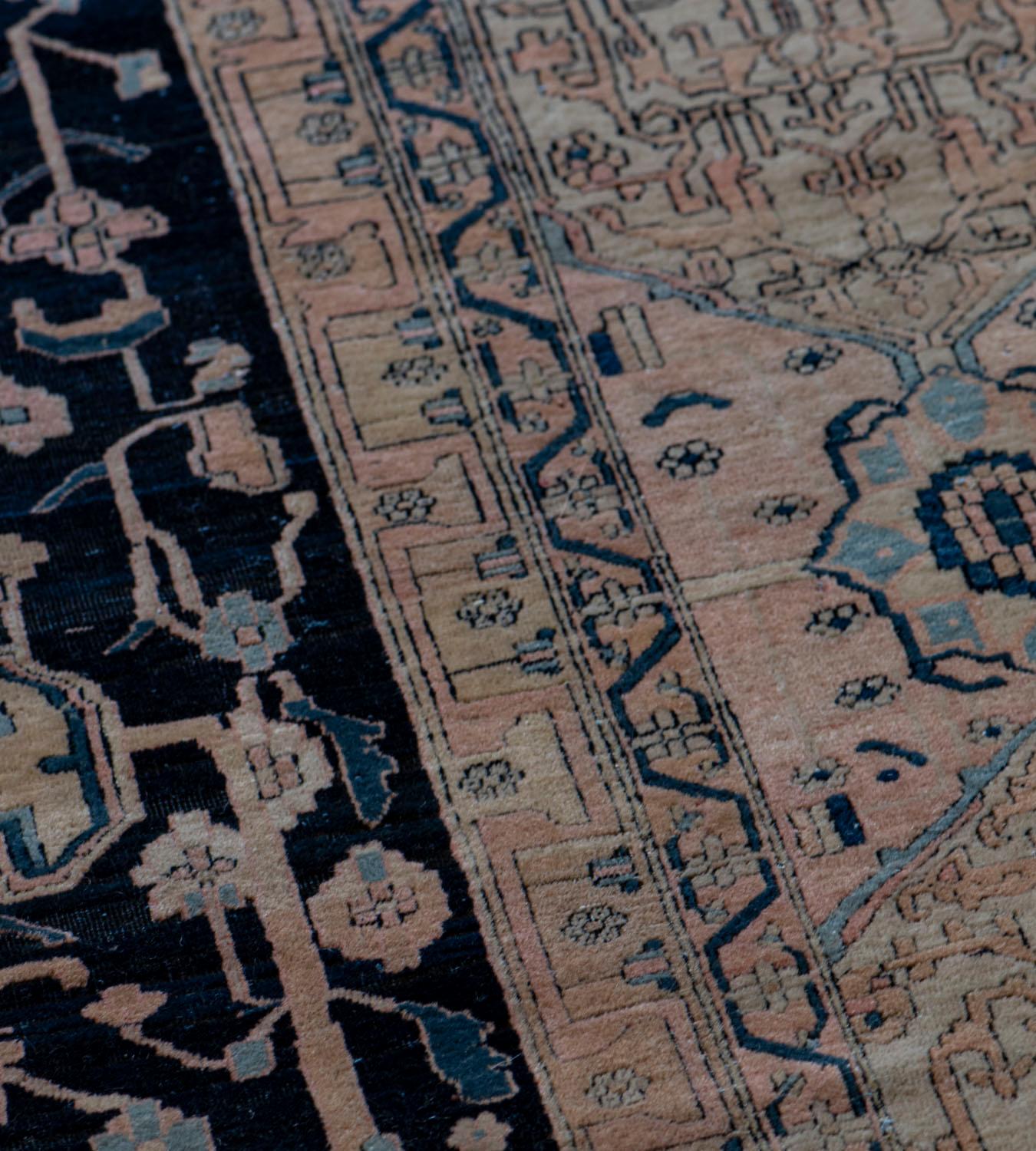 Persischer Kashan Mohtasham-Teppich aus handgewebter Wolle, handgewebt (Kaschan) im Angebot