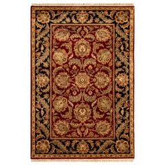 Traditional Handwoven Wool Red / Black Area Rug