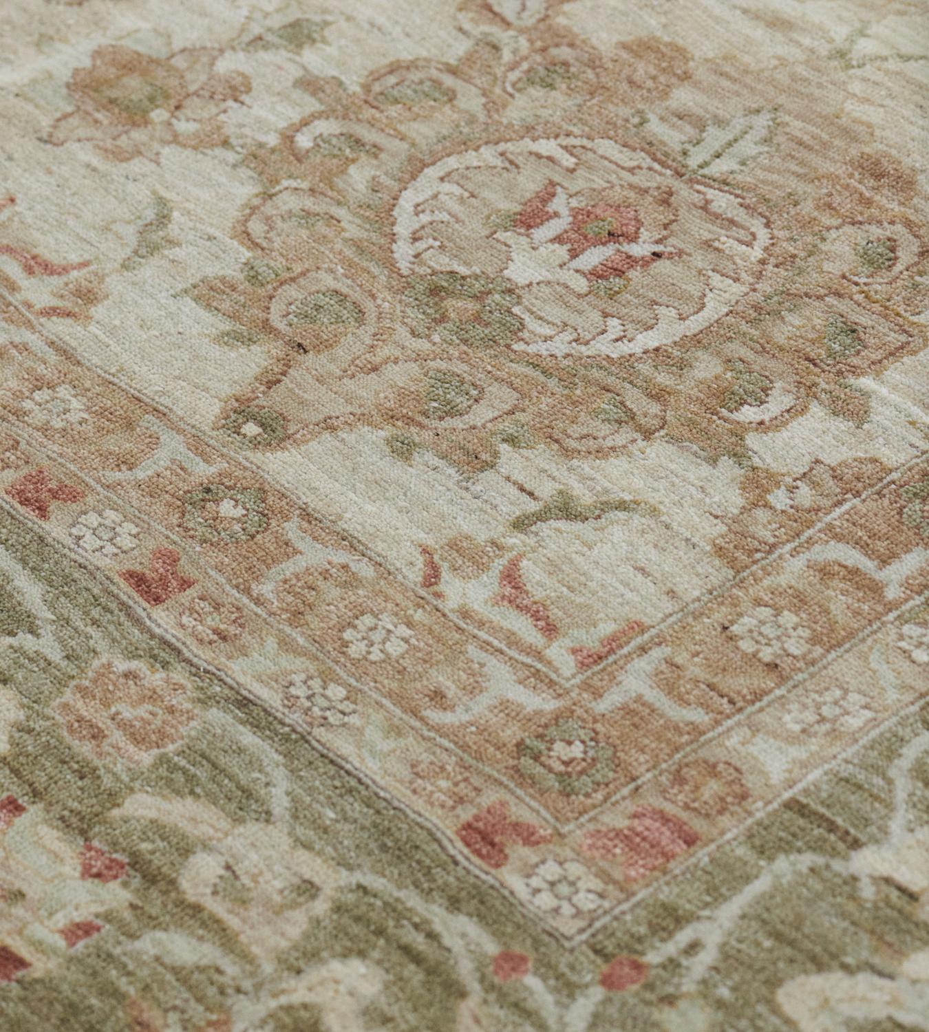 Egyptian Oversized Contemporary Hand-woven Wool Revival Sultanabad-Inspired Rug For Sale