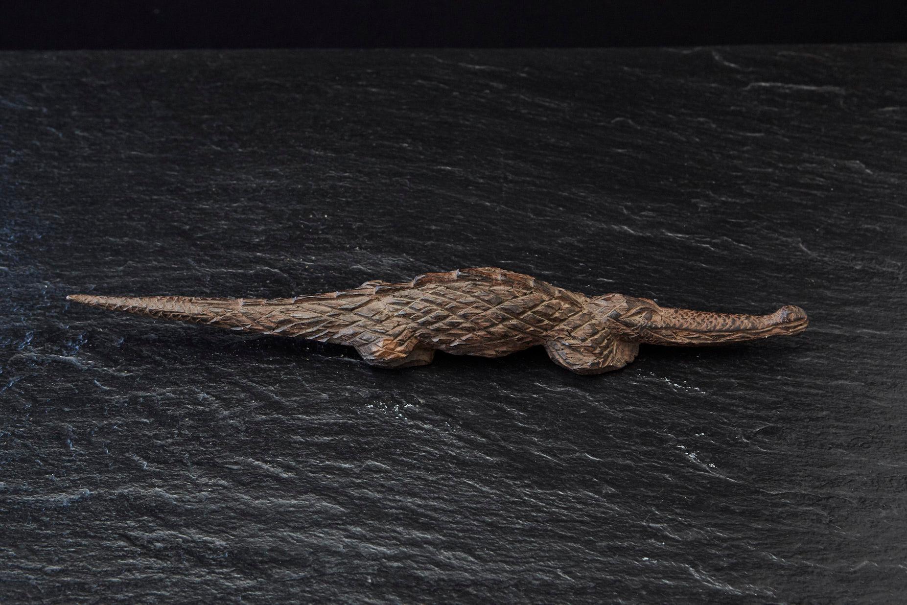 Traditional Hardwood Crocodile Carving, Nigeria, cira 1970s For Sale 1