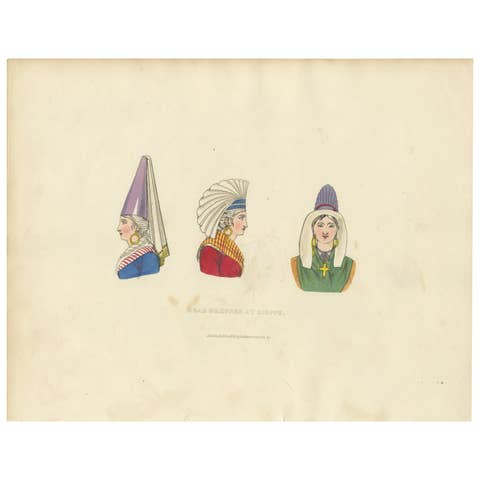 Traditional Head Dresses of Dieppe, France – Costume Study, 1823