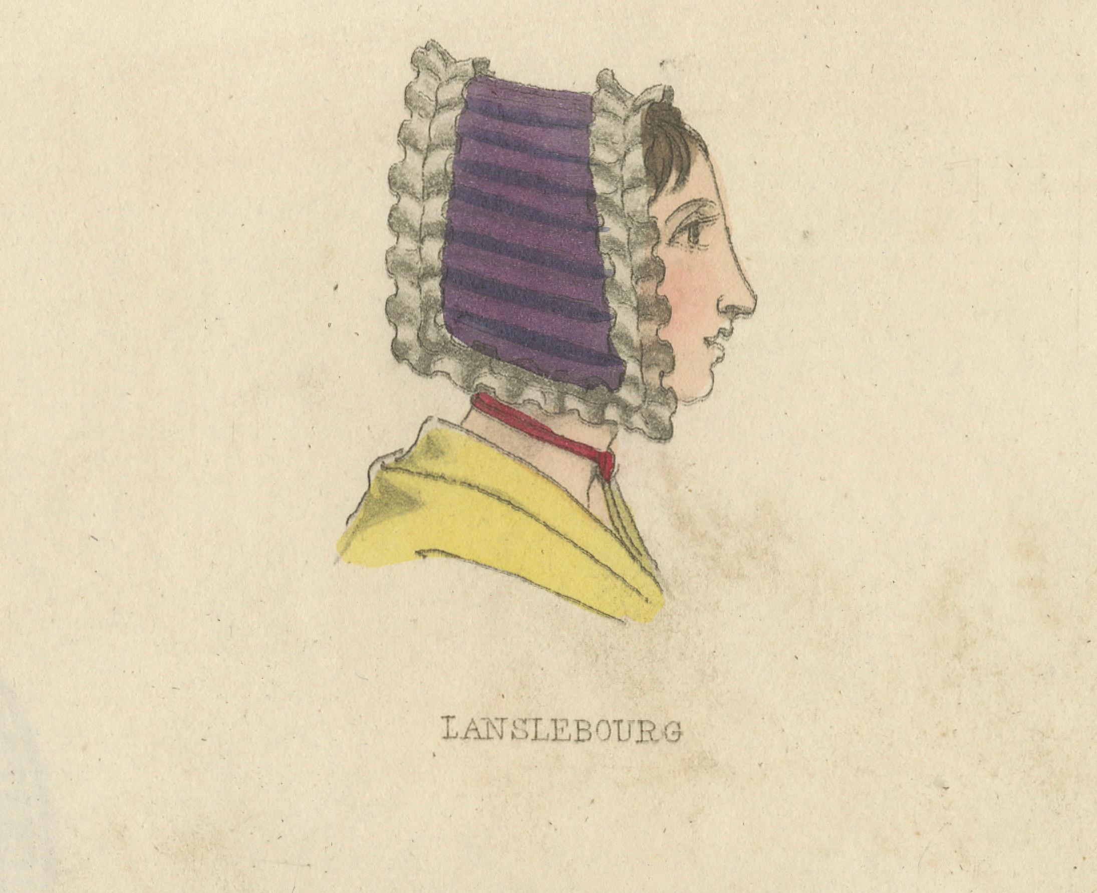 Début du XIXe siècle Coiffes traditionnelles d'Italie et de France : Florence, Ostie, Castà - 1823 en vente