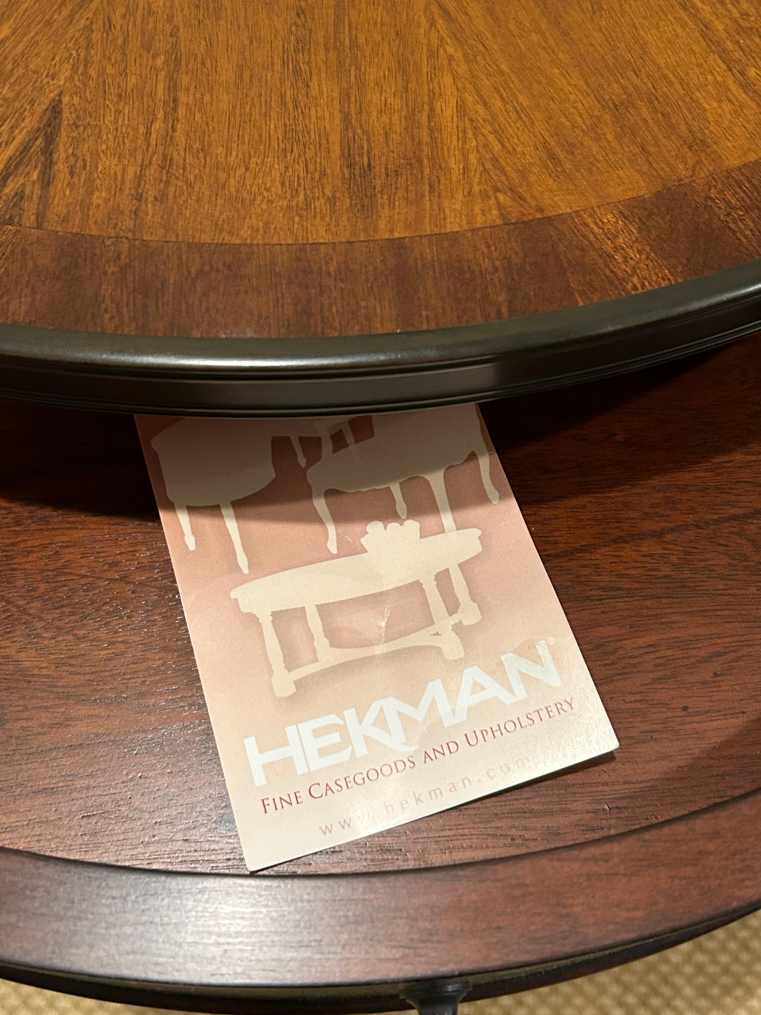Traditional Hekman Round Two Tier Side Table 4