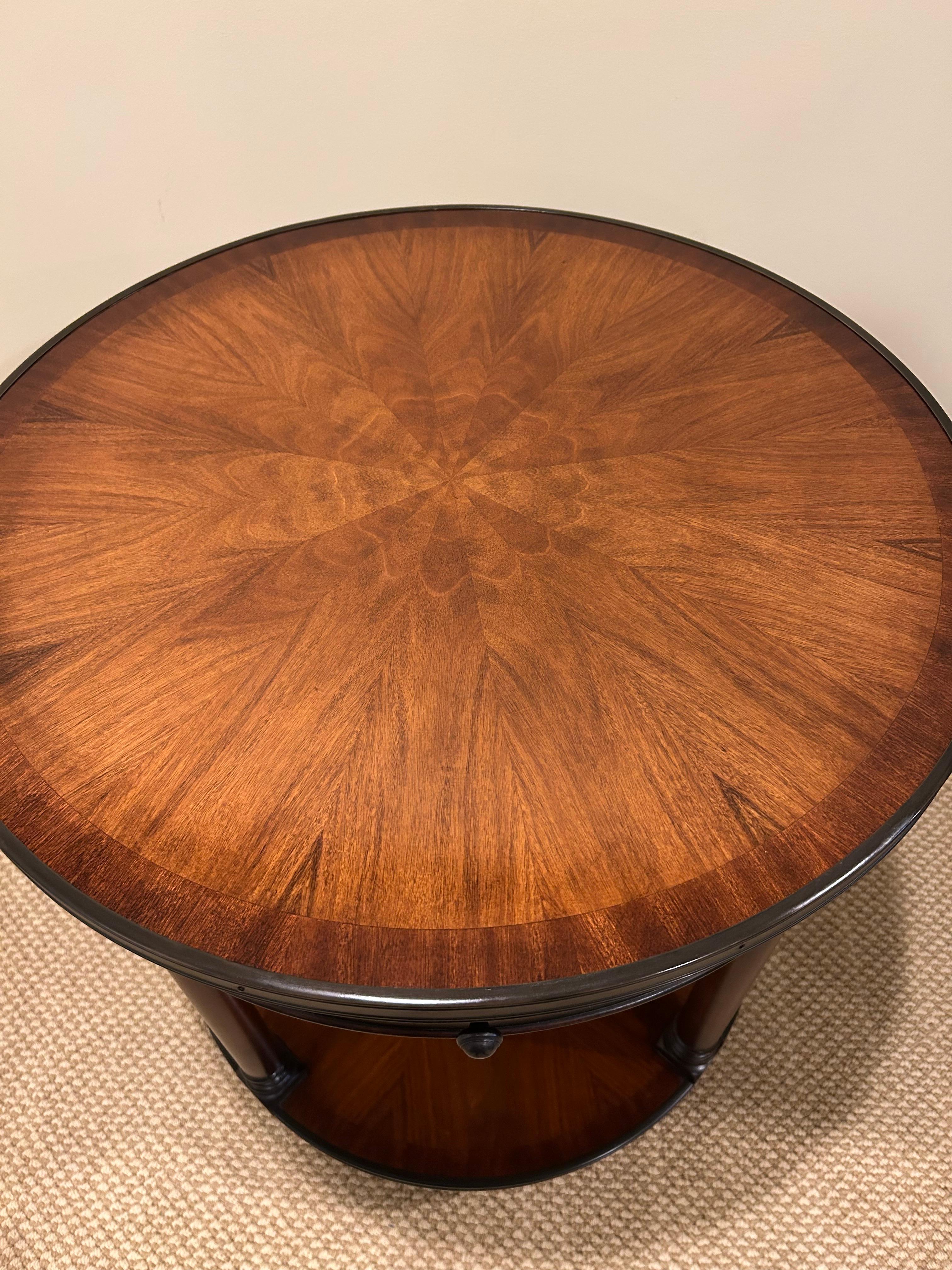 American Traditional Hekman Round Two Tier Side Table