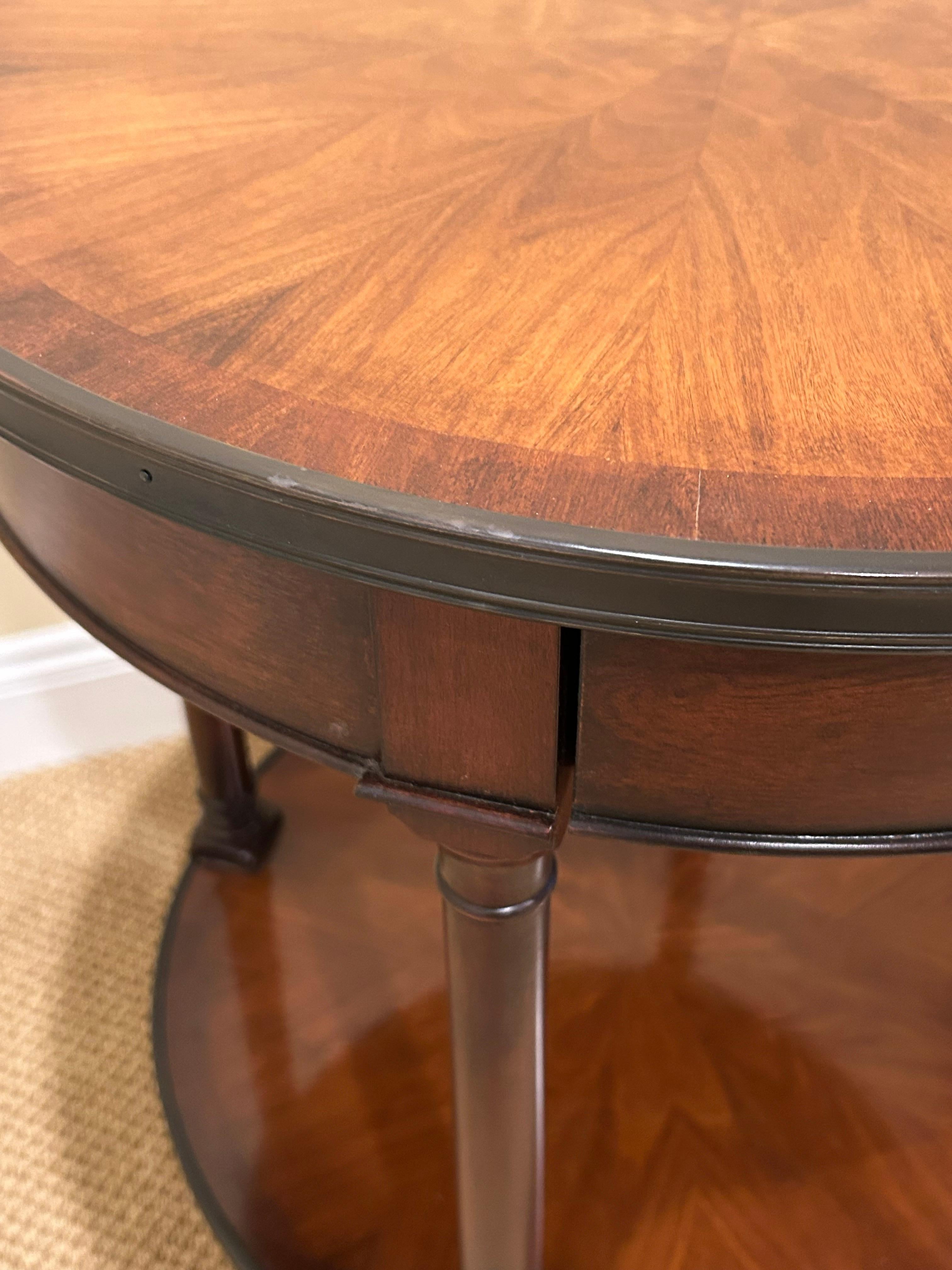 Traditional Hekman Round Two Tier Side Table In Good Condition In Hopewell, NJ