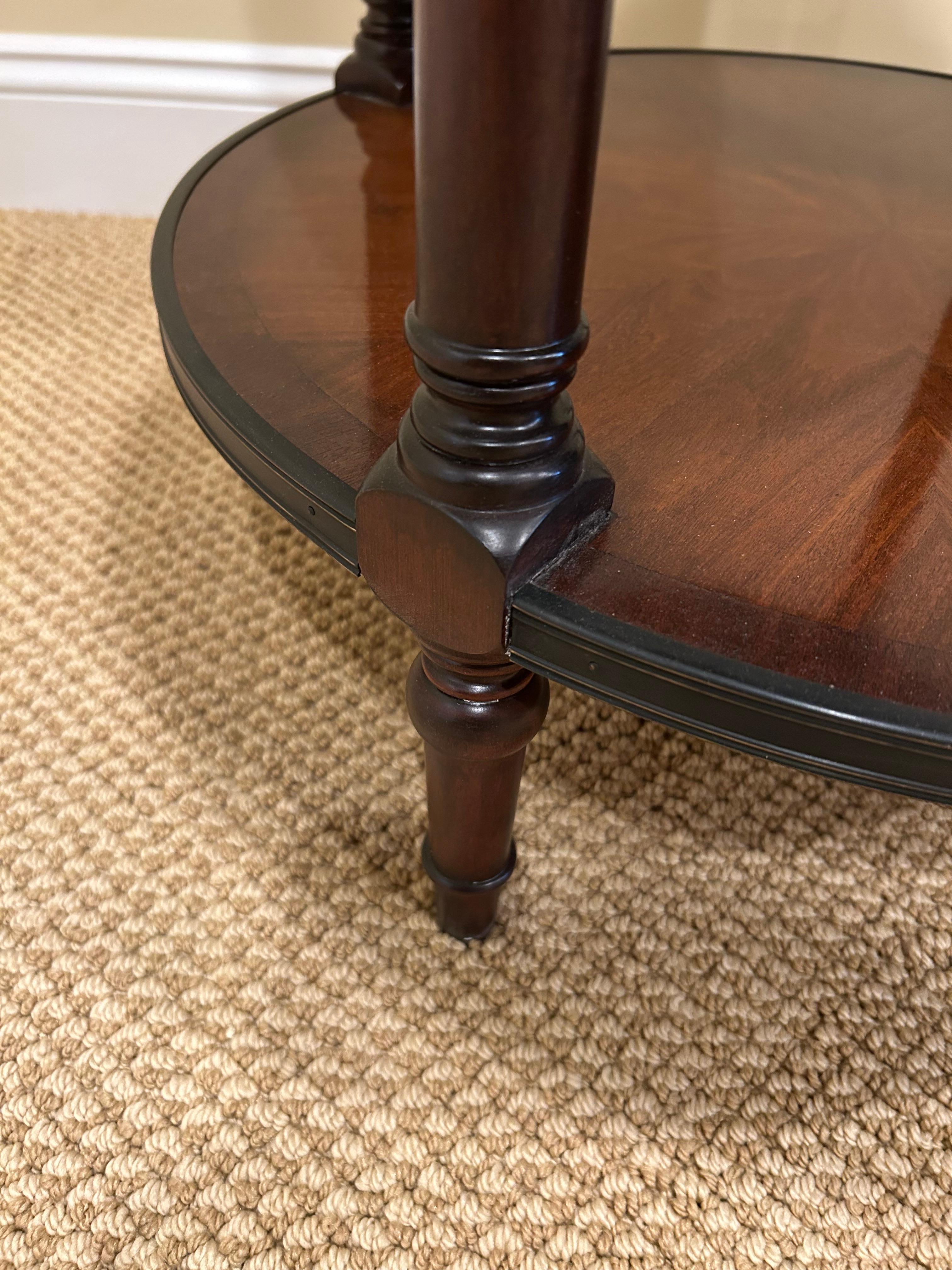Contemporary Traditional Hekman Round Two Tier Side Table