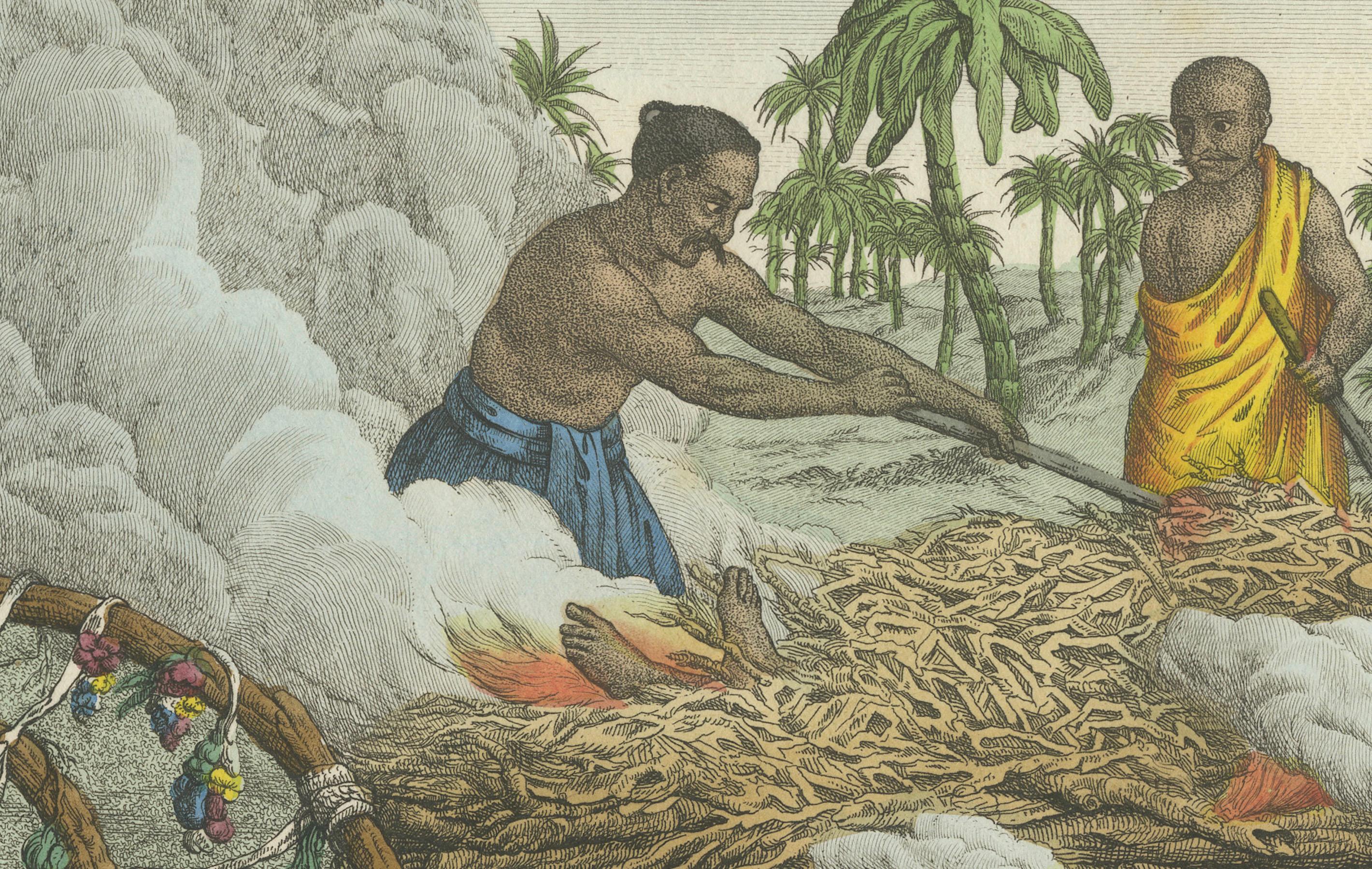 Gravé Funéral hindou traditionnel : Création d'un Brahmin (1827) en vente