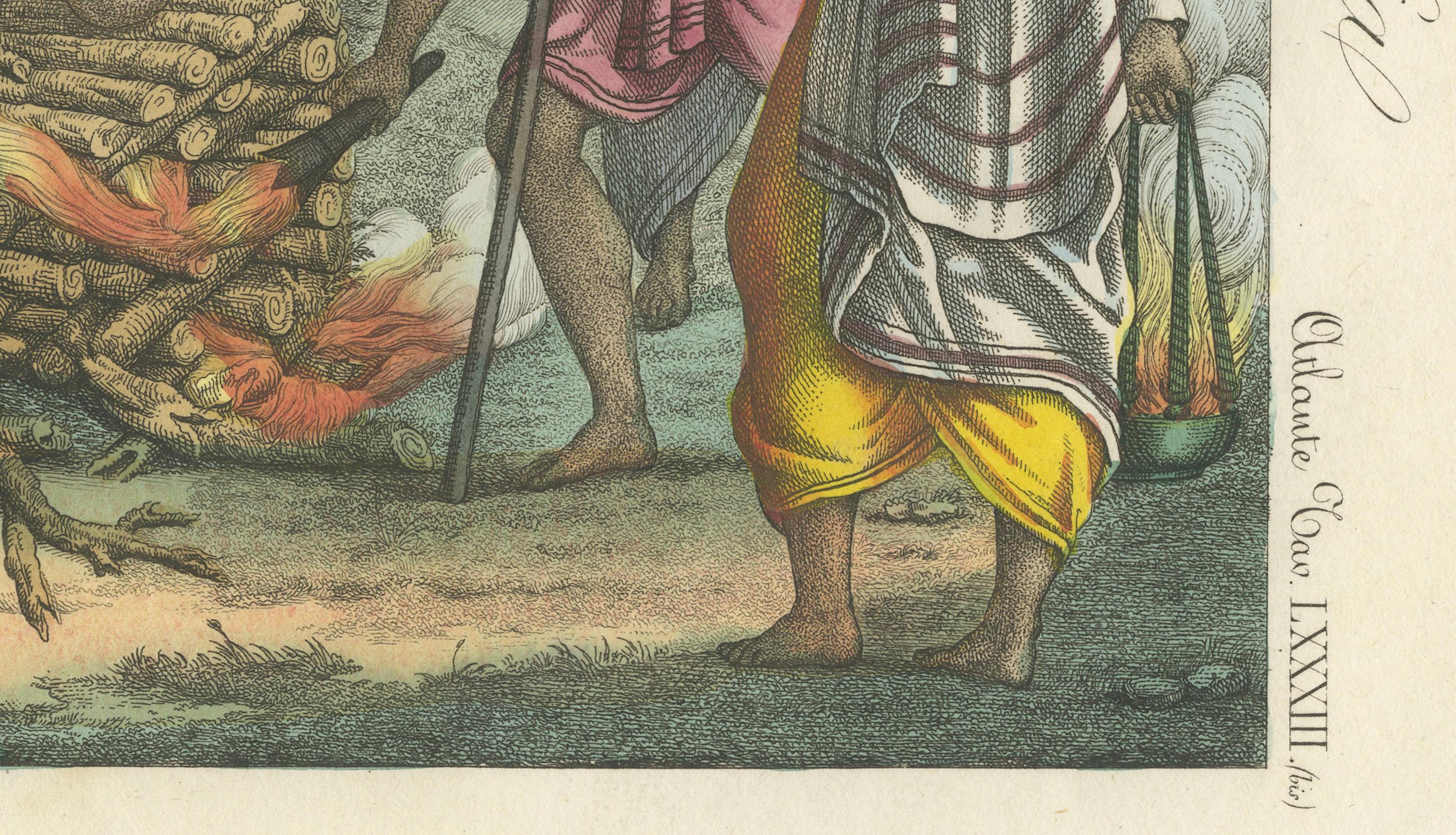 Début du XIXe siècle Funéral hindou traditionnel : Création d'un Brahmin (1827) en vente