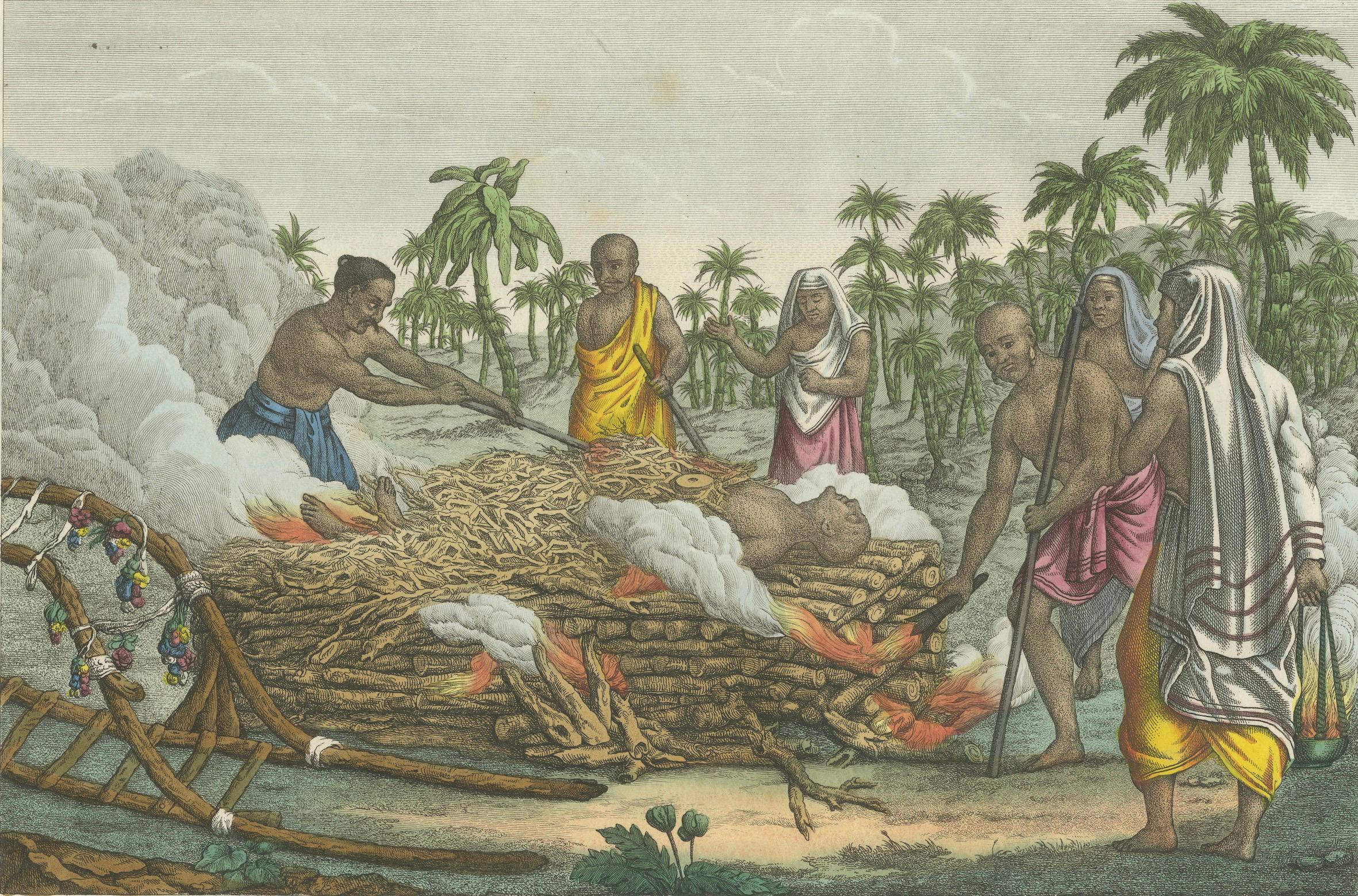 Funéral hindou traditionnel : Création d'un Brahmin (1827) en vente 1