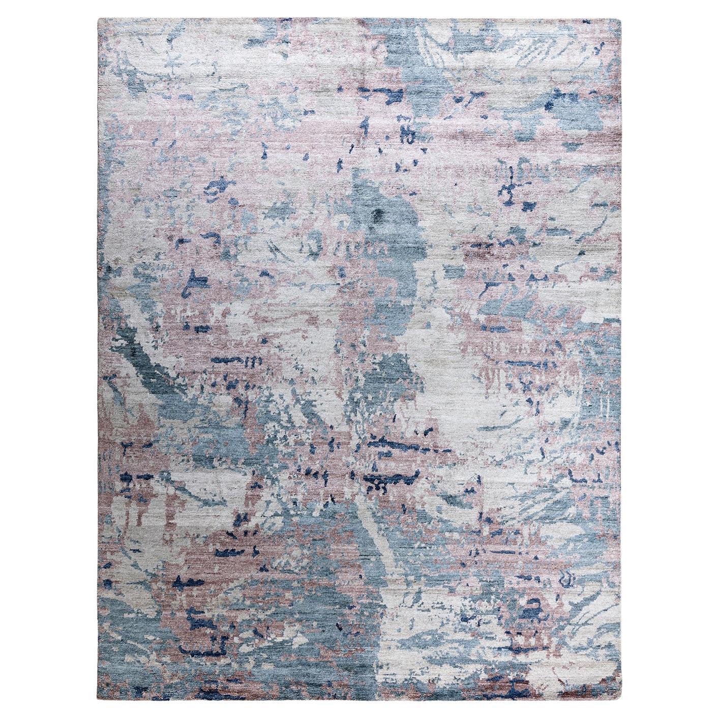 Tappeto tradizionale Ikat annodato a mano in seta astratta Marrone 8' 1" x 10' 2"