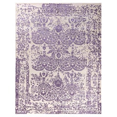 Traditional Ikat Hand Knotted Abstract Silk & Wool Beige Area Rug 8' 1" x 10' 0"