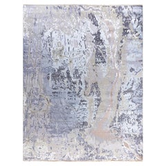 Traditional Ikat Hand Knotted Abstract Silk & Wool Beige Area Rug 9' 1" x 12' 2"