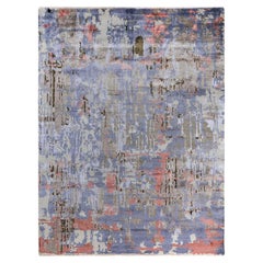 Traditional Ikat Hand Knotted Abstract Silk & Wool Beige Area Rug 9' 2" x 12' 3"