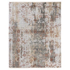 Traditionelle Ikat Hand geknüpft abstrakte Seide & Wolle Brown Area Rug 8' 1" x 10' 0"