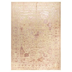 Traditional Ikat Hand Knotted Abstract Silk & Wool Brown Area Rug 8' 10" x 12'2"