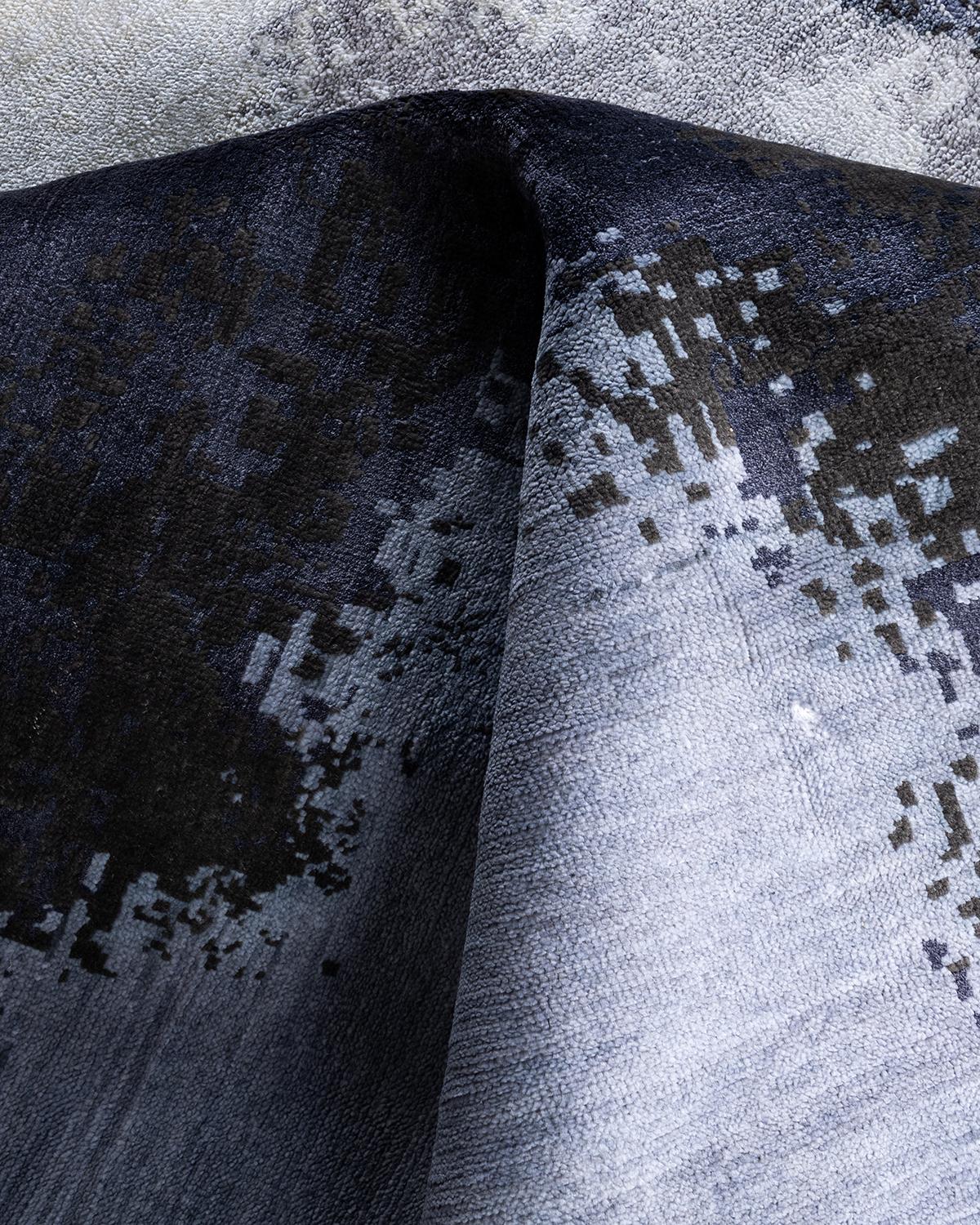 Traditional Ikat Hand Knotted Abstract Silk & Wool Brown Area Rug 8' 2