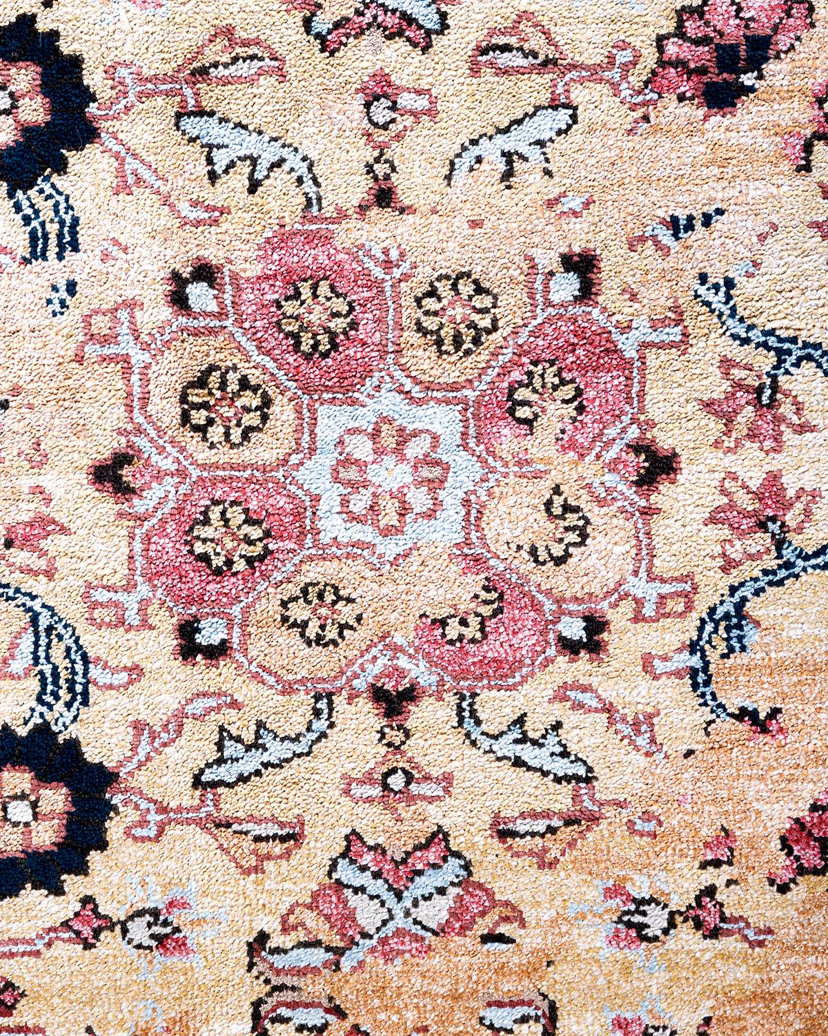 Traditionelle Ikat Hand geknüpft abstrakte Seide & Wolle Brown Area Rug 8' 3