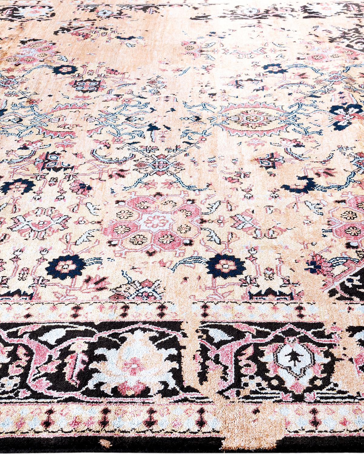 Traditionelle Ikat Hand geknüpft abstrakte Seide & Wolle Brown Area Rug 8' 3