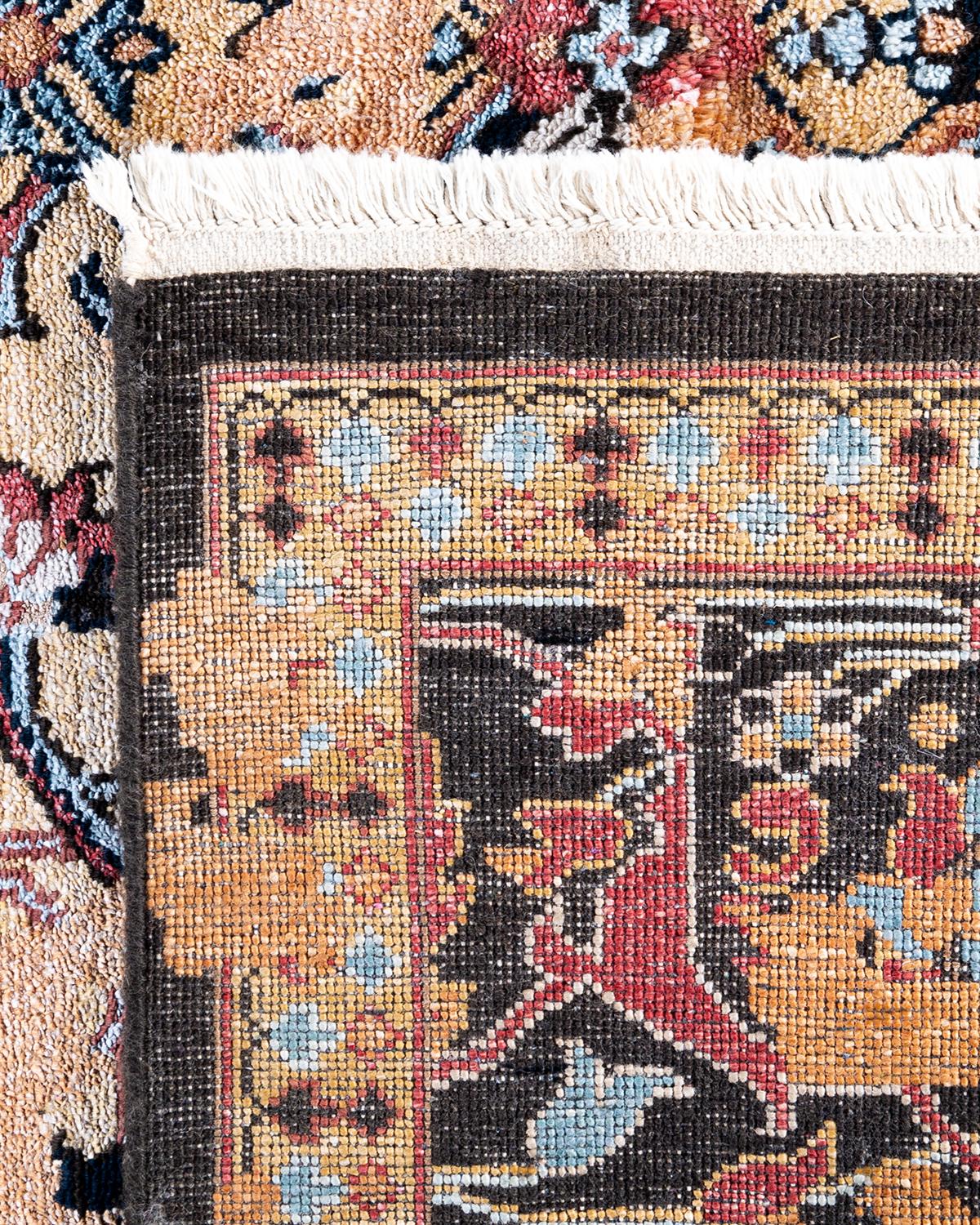 Traditionelle Ikat Hand geknüpft abstrakte Seide & Wolle Brown Area Rug 8' 3