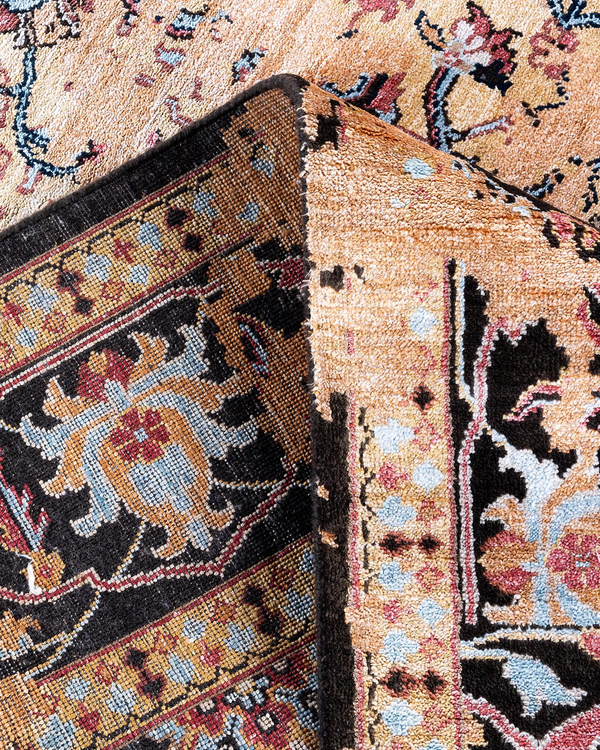Traditionelle Ikat Hand geknüpft abstrakte Seide & Wolle Brown Area Rug 8' 3