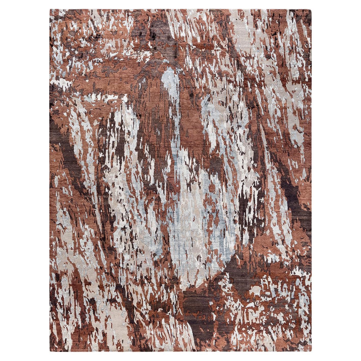 Traditional Ikat Hand Knotted Abstract Silk & Wool Brown Area Rug 9' 2" x 12' 0"