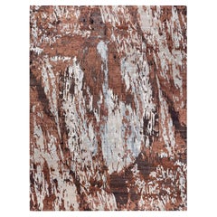 Traditional Ikat Hand Knotted Abstract Silk & Wool Brown Area Rug 9' 2" x 12' 0"