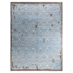 Traditional Ikat Hand Knotted Abstract Silk & Wool Brown Area Rug 9' 2" x 12' 1"