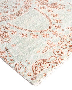 Traditional Ikat Hand Knotted Abstract Silk & Wool Gray Area Rug 8' 0" x 10' 4"